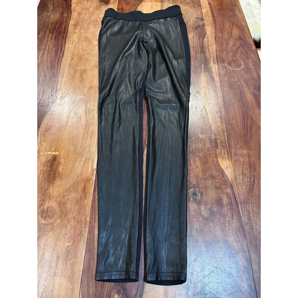 Aritzia WILFRED FREE leggings women M black faux leather front and jersey back